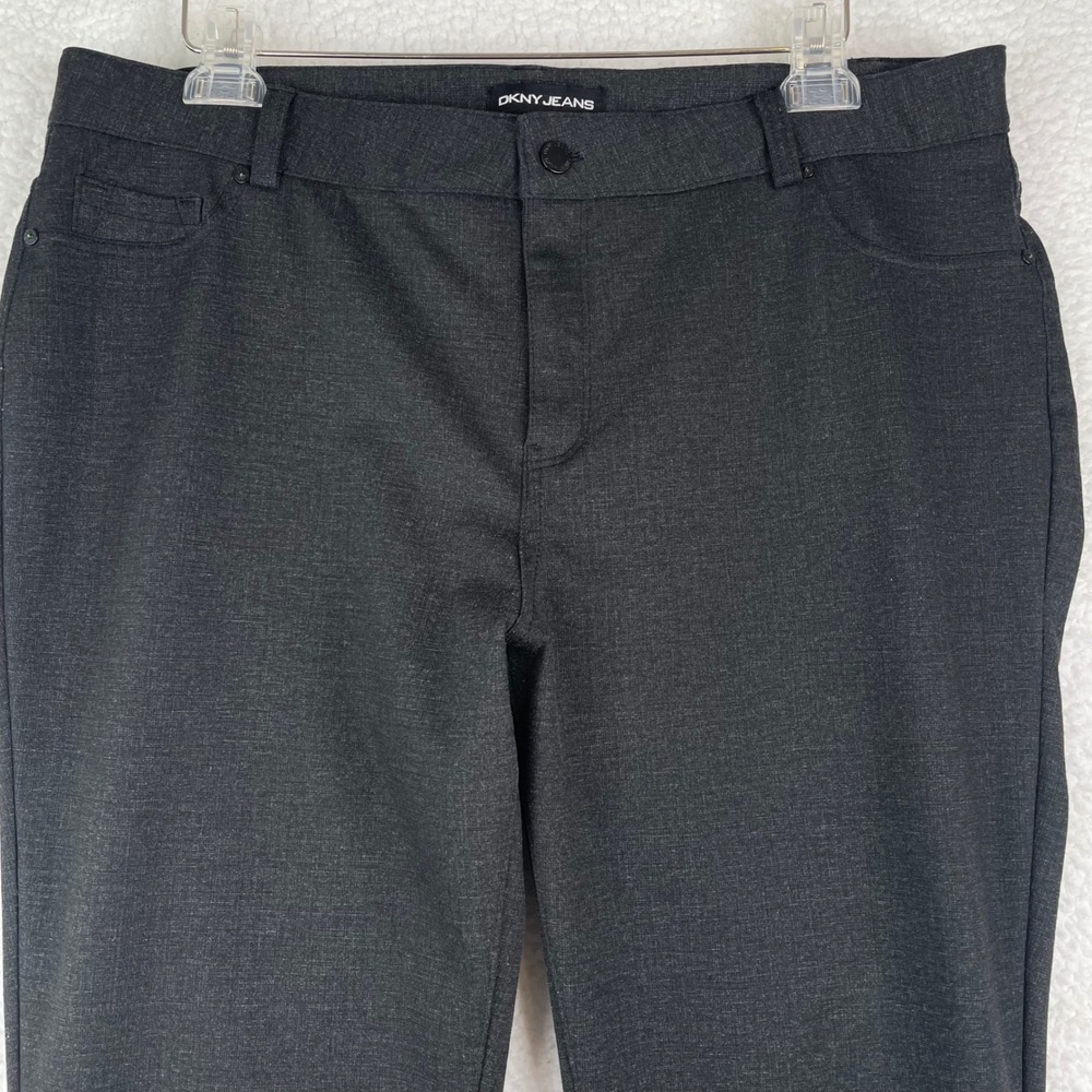 DKNY Jeans Womens‎ XL Charcoal Gray Slim Leg Stretch Career Trousers DWJOH1034
